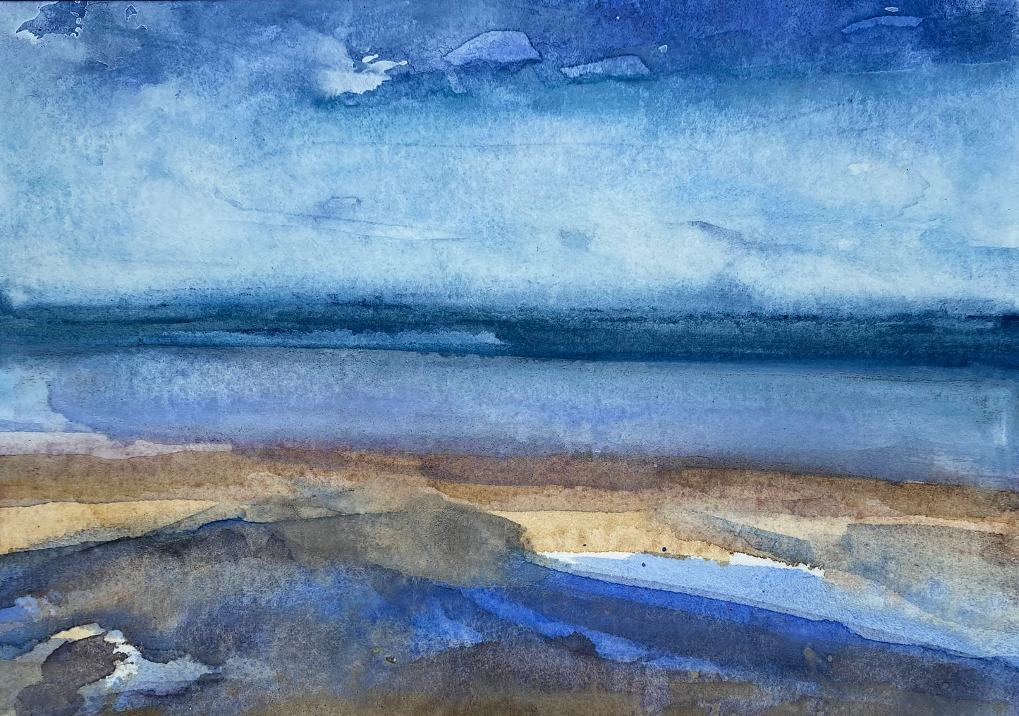 Smalt and Oxford Ochre Beach At Low Tide