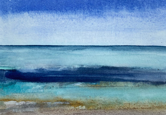 Early Morning Walk Along The Beach, Lavande Sky