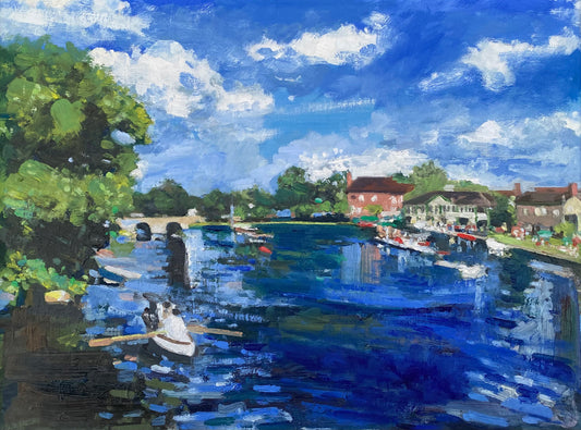 Walking Over The Footbridge On A Summers Day, Stratford Upon Avon